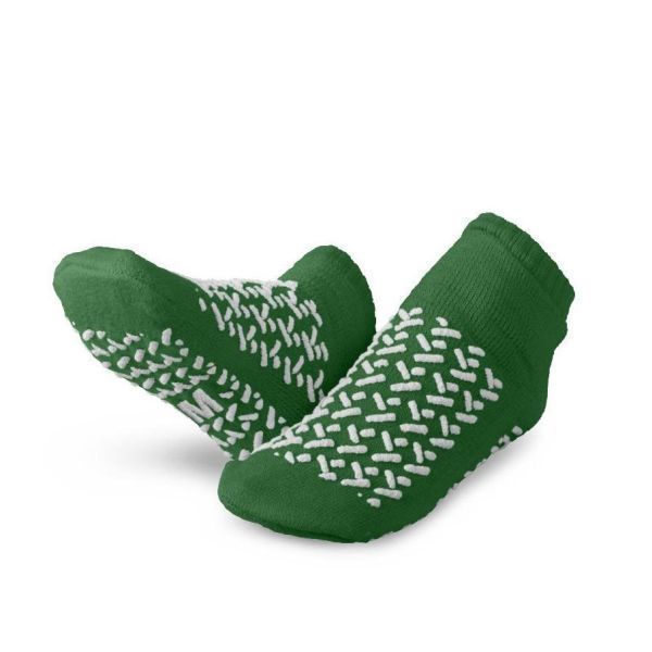 Non-Slip Slipper Double Tread Medium Green Pair by Medline in Socks