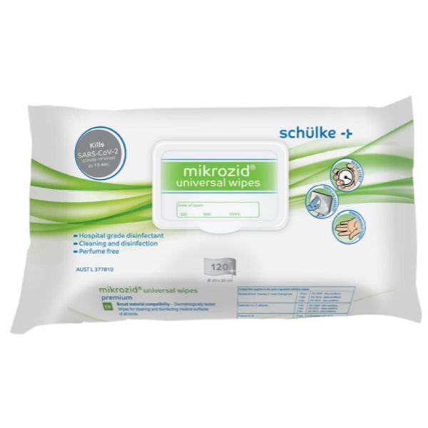 Mikrozid Universal Wipes 20x20cm Pack 120 by Mikrozid in Wipes