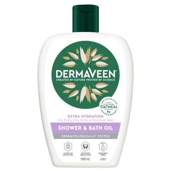 Dermaveen Extra Hydration Shower and Bath Oil 500ml by DermaVeen in Cleansing Oils