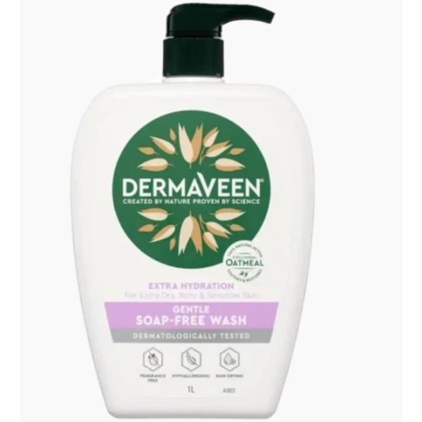 DermaVeen Extra Hydration Soap Free Wash 1L by DermaVeen in Soaps and Washes