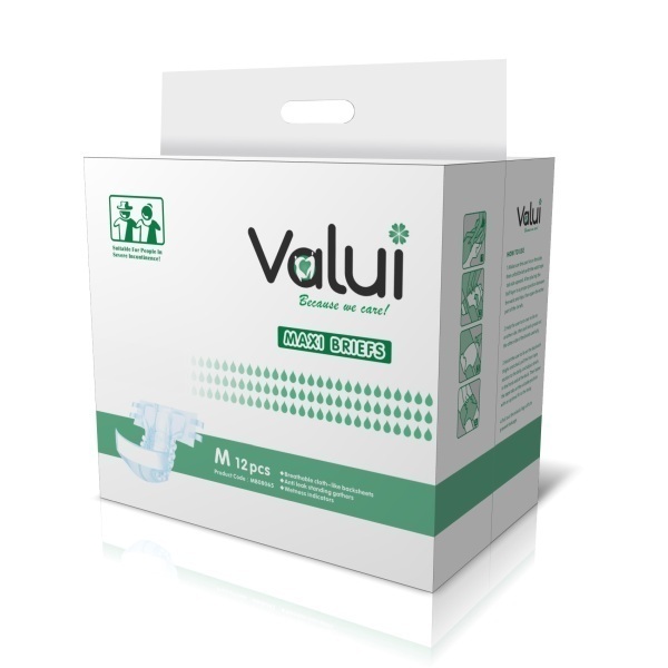Valui Maxi Briefs Medium 70-110cm 3100ml Pack 12 by Valui in AllInOnes Medium