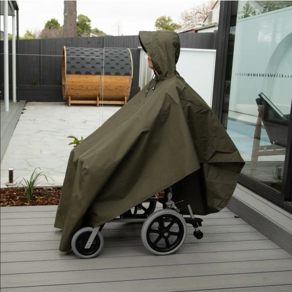 Staydry Wheelchair Poncho Khaki Green - Image 2