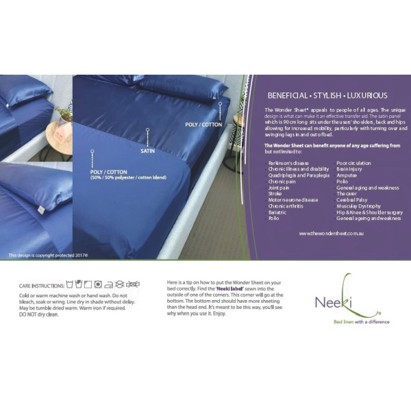 Wondersheet Queen Fitted Sheets 152cm x 203cm 45cm Depth and Pillowcases Blue (2) - Image 2