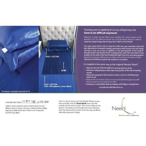 Wondersheet Plus Fitted Sheets King Single 107cm x 203cm Blue 35cm Depth (2) - Image 2