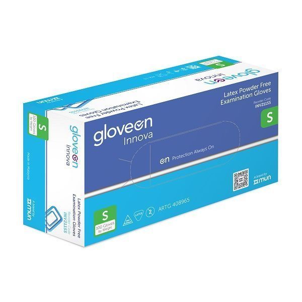 GloveOn Innova Latex Gloves Powder Free Small Box 100 by GloveOn in Latex Non Sterile
