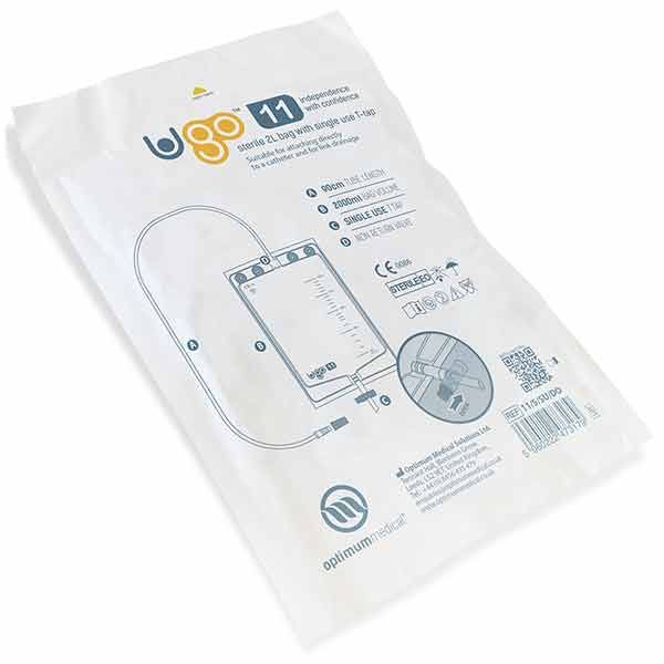 Ugo Drainage Bag 2L Sterile 90cm Tube T Tap Single Use Box 10 - Image 2