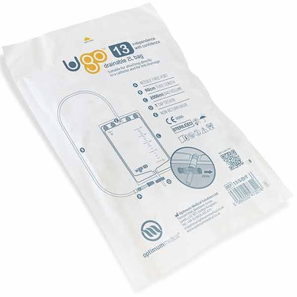 Ugo Drainage Bag 2L Sterile 90cm Tube T Tap Box 10 - Image 2