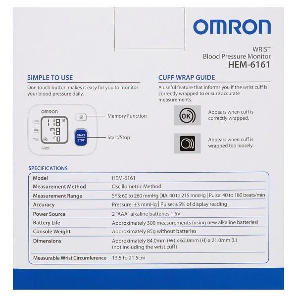 Omron HEM6161 Basic Wrist Blood Pressure Monitor - Image 2