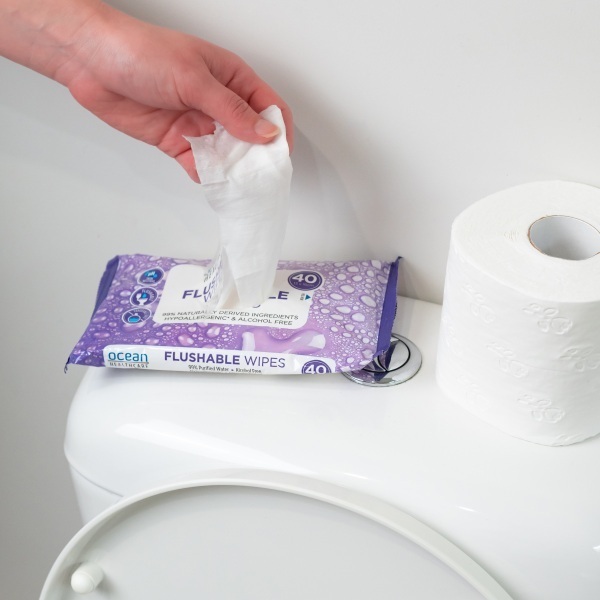 Ocean Flushable Wipes 13x16cm Pack 40 - Image 3