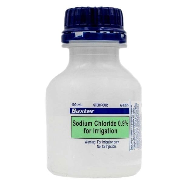 Baxter Health Products Sodium Chloride 0.9% Irrigation Bottle 100ml product image for SEO and accessibility