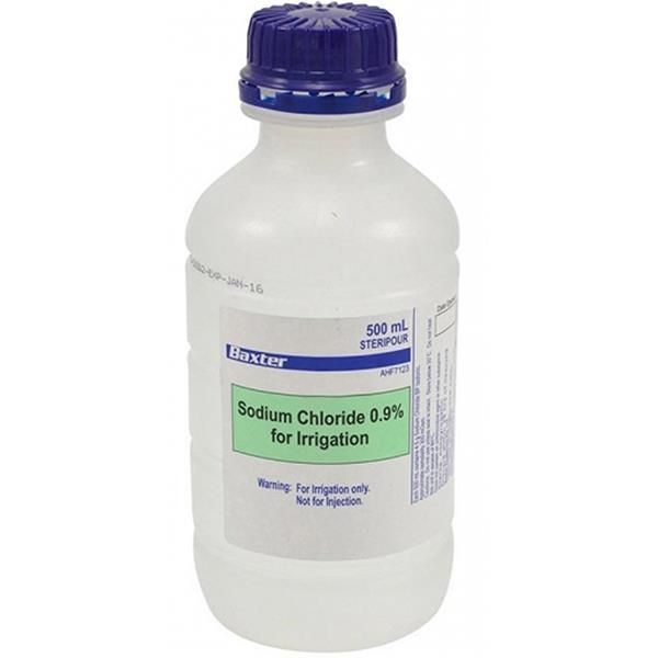 Baxter Health Products Sodium Chloride 0.9% Irrigation Bottle 500ml product image for SEO and accessibility