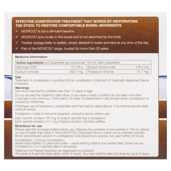 Movicol Chocolate Sachet Box 30 - Image 4