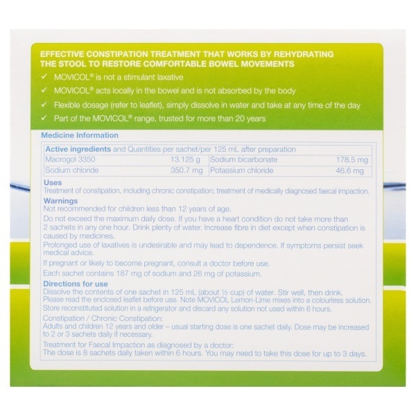 Movicol Lemon Lime Sachet 13.7g Box 30 - Image 3
