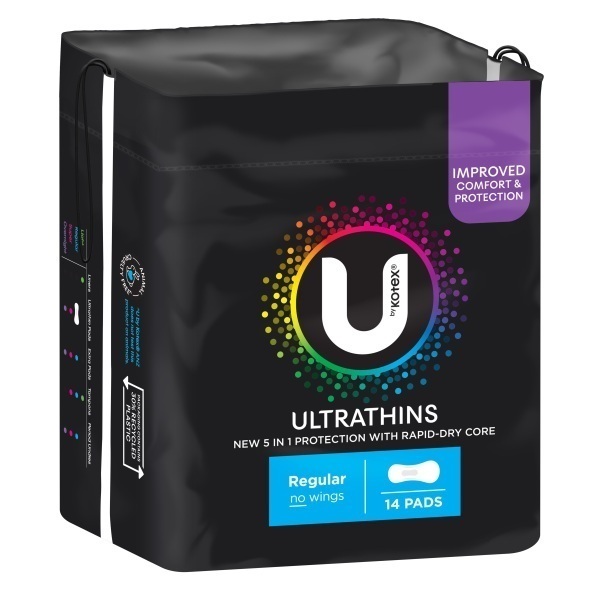 Image of Kotex Regular Ultrathins non-wing Pk 14 by Kotex