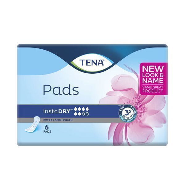 Image of Tena Pads InstaDry Extra Long Length 518ml Working Capacity Pk 6 by Tena