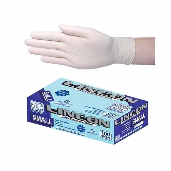 Lincon Lincon Latex Examination Gloves Low Powder Small Box 100 product image for SEO and accessibility