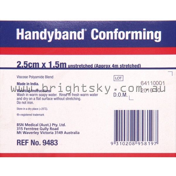 Handyband Conforming Gauze Bandage 2.5cmx1.5mt - Image 2