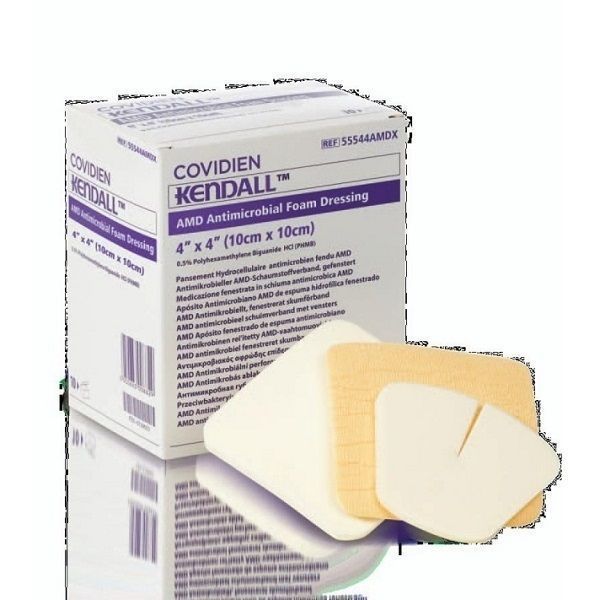 Kendall AMD Antimicrobial Foam Dressing 10X10cm - Kendall product image for SEO optimization