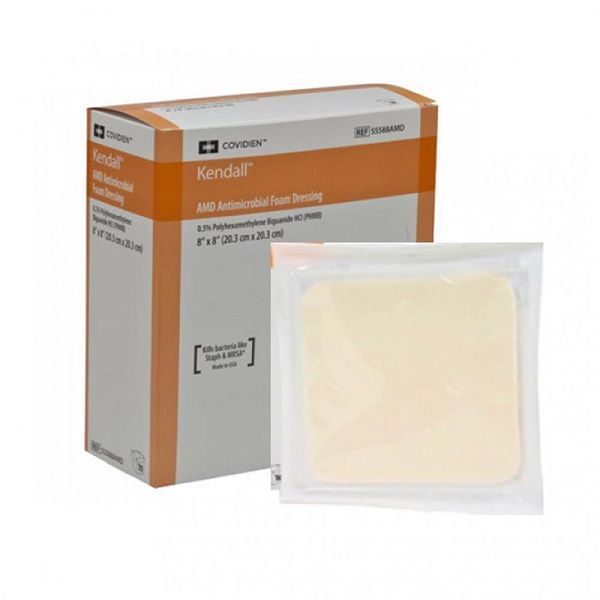 Kendall AMD Antimicrobial Foam Dressing 20.3x20.3cm - Kendall product image for SEO optimization