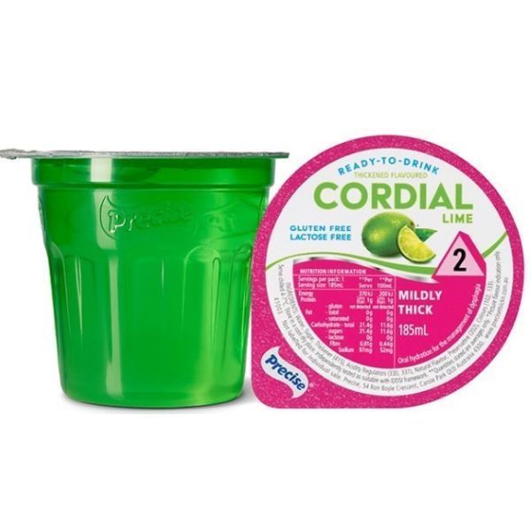 Precise Ready to drink Lime Cordial Mildly Thick/Level 2 185ml - Precise product image for SEO optimization