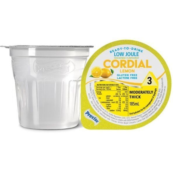 Precise Ready to drink Low Joule Lemon Cordial Moderately Thick Level 3 - Precise product image for SEO optimization