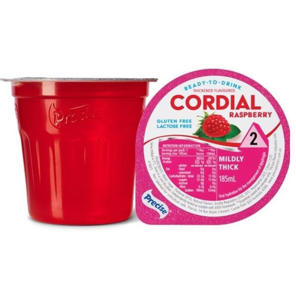 Precise Ready to drink Raspberry Cordial Mildly Thick/Level 2 185ml - Precise product image for SEO optimization