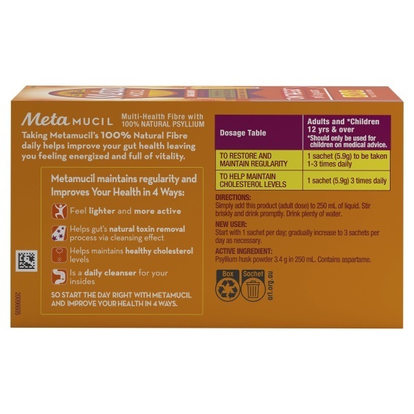 Metamucil Smooth Orange 30 Dose 5.9g Sachet - Image 2
