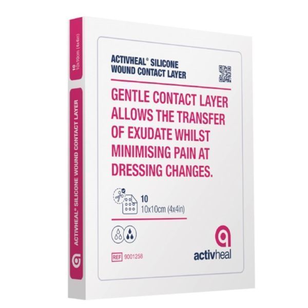 ActivHeal Wound Contact Layer Silicone 10x10cm - ActivHeal product image for SEO optimization