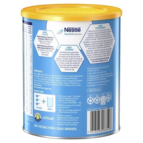 Sustagen Powder Hospital Formula Plus Fibre Vanilla 840g - Image 5