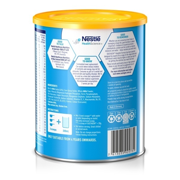 Sustagen Powder Hospital Formula Banana 840g Can - Image 3