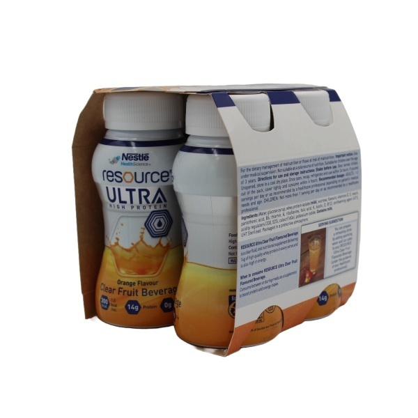 Resource Ultra Clear Fruit Beverage Orange 200ml Bottle Pack 4 - Image 2