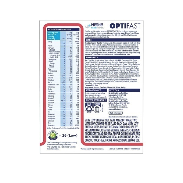 Optifast Very Low Calorie Diet Bar Berry 65g Bars Pack 6 - Image 4