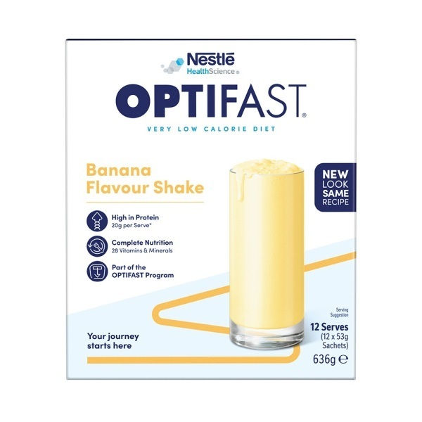 Optifast Very Low Calorie Diet Shake Banana 53g Pack 12 - Image 2