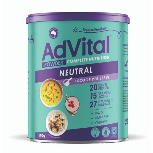 AdVital Nutritionally Complete Neutral Powder 500g - AdVital product image for SEO optimization