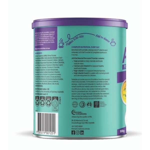 AdVital Nutritionally Complete Neutral Powder 500g - Image 3