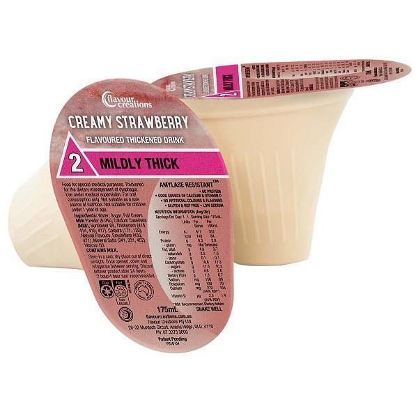 Flavour Creations Creamy Strawberry Drink 175mL Level 2 Mildly Thick - Flavour Creations product image for SEO optimization