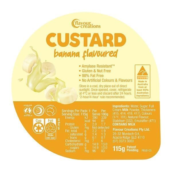 Flavour Creations Banana Flavoured Custard 115g - Image 2
