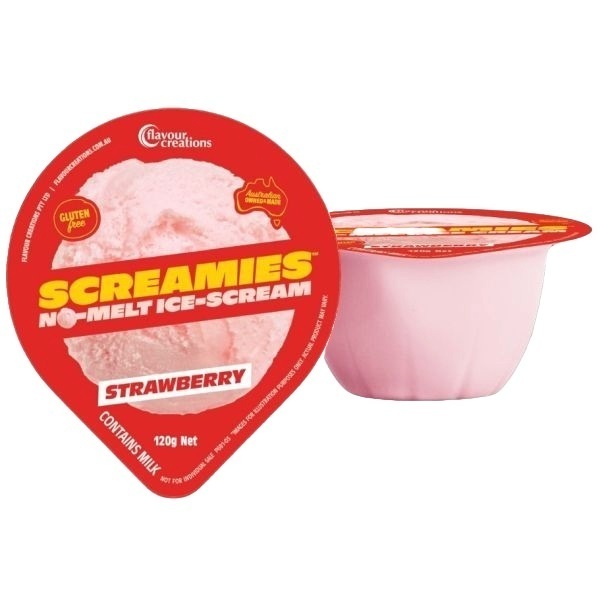 SCREAMIES No Melt Ice Cream Strawberry 120g - SCREAMIES product image for SEO optimization