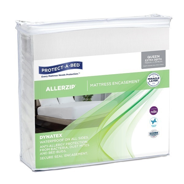 Image of Allerzip Encased Mattress Protector Queen Extra Deep by Protect-A-Bed