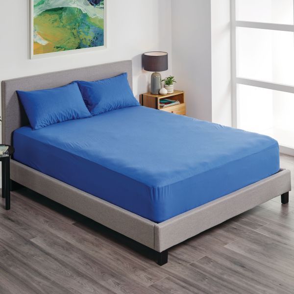 Image of Protect-A-Bed Fusion Sheet Set Double Cobalt by Protect-A-Bed