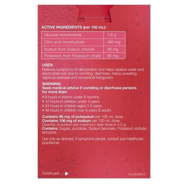 Hydralyte Strawberry And Kiwi Fruit 250ml Pack 4 - Image 2