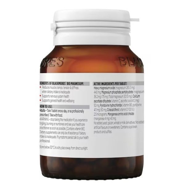 Blackmores Bio Magnesium 100 Tablets - Image 3