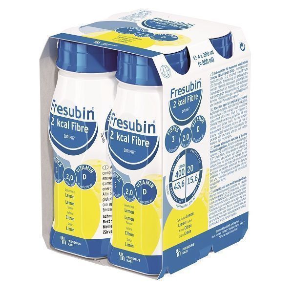 Fresubin 2kcal Fibre Drink Lemon 200mL Easybottle Pack 4 - Fresubin product image for SEO optimization