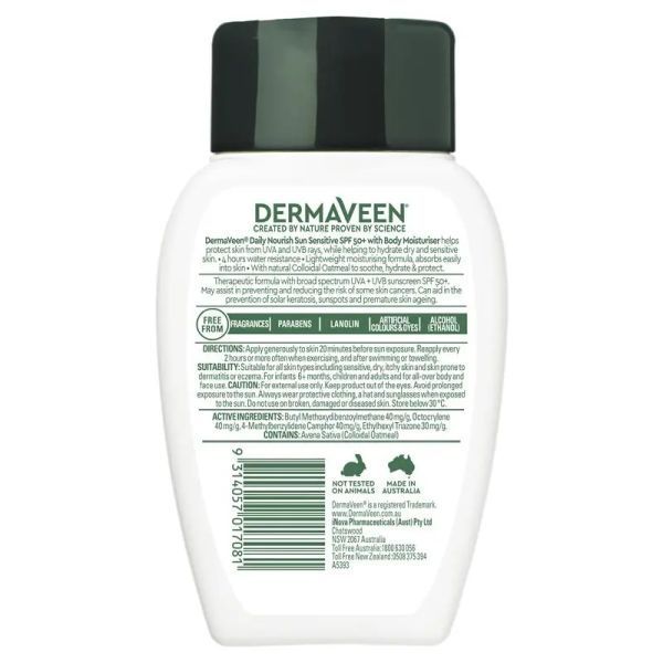 Dermaveen Daily Nourish Sun Sensitive Body Moist SPF50+ 250g - Image 2