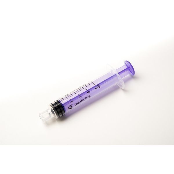 Medicina 5mL Purple single use ENFit enteral syringe - Enfit product image for SEO optimization