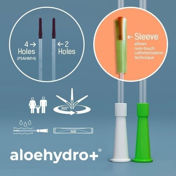 Image of Aloe Hydro Plus Hydrophilic Catheter with Water Sachet 40cm Male FG16 by Aloe Hydo