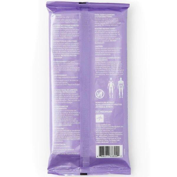 Medline Readybath Complete Fragrance Free 20x20cm Pack 8 - Image 2