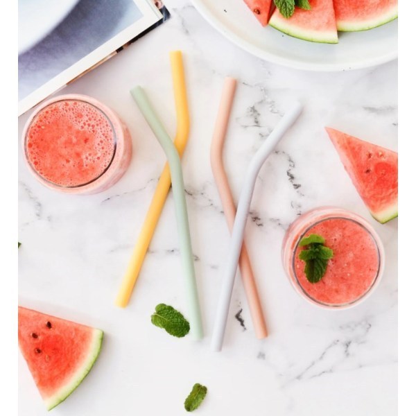 Ever Eco Silicone Straws Bent - Pack of 4 - Image 2