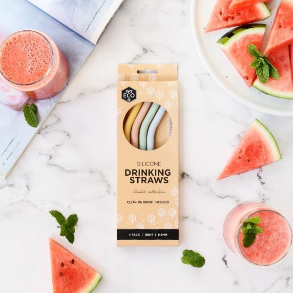 Ever Eco Silicone Straws Bent - Pack of 4 - Image 3