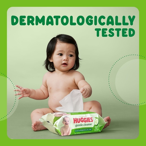 Huggies Baby Wipes Cucumber And Aloe Pk80 - Image 3